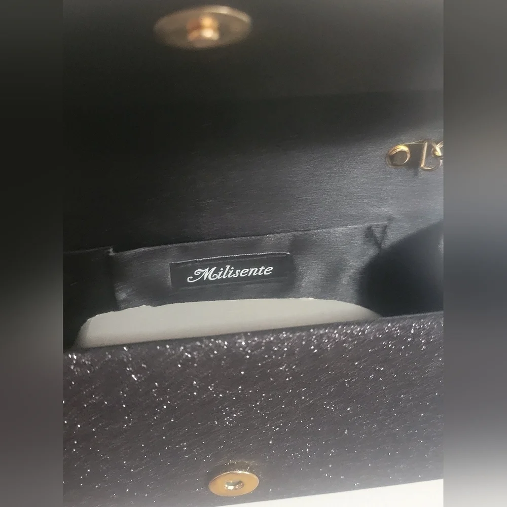 NWT- Classy black sparkling purse